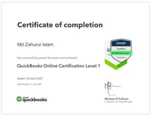  QuickBooks Online Certification Level 1